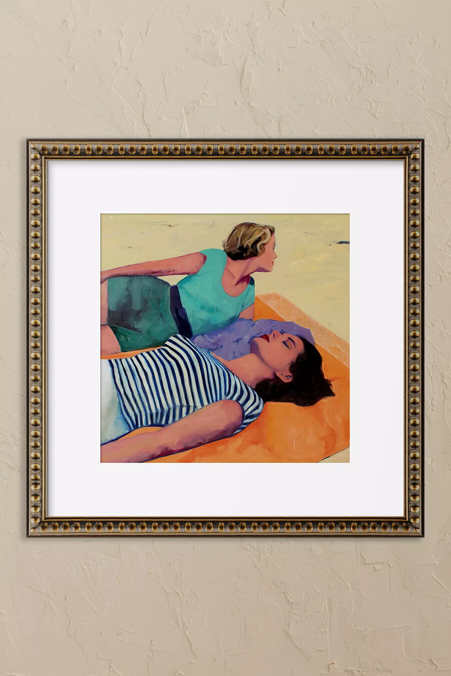 freunde am strand – gerahmtes wandbild