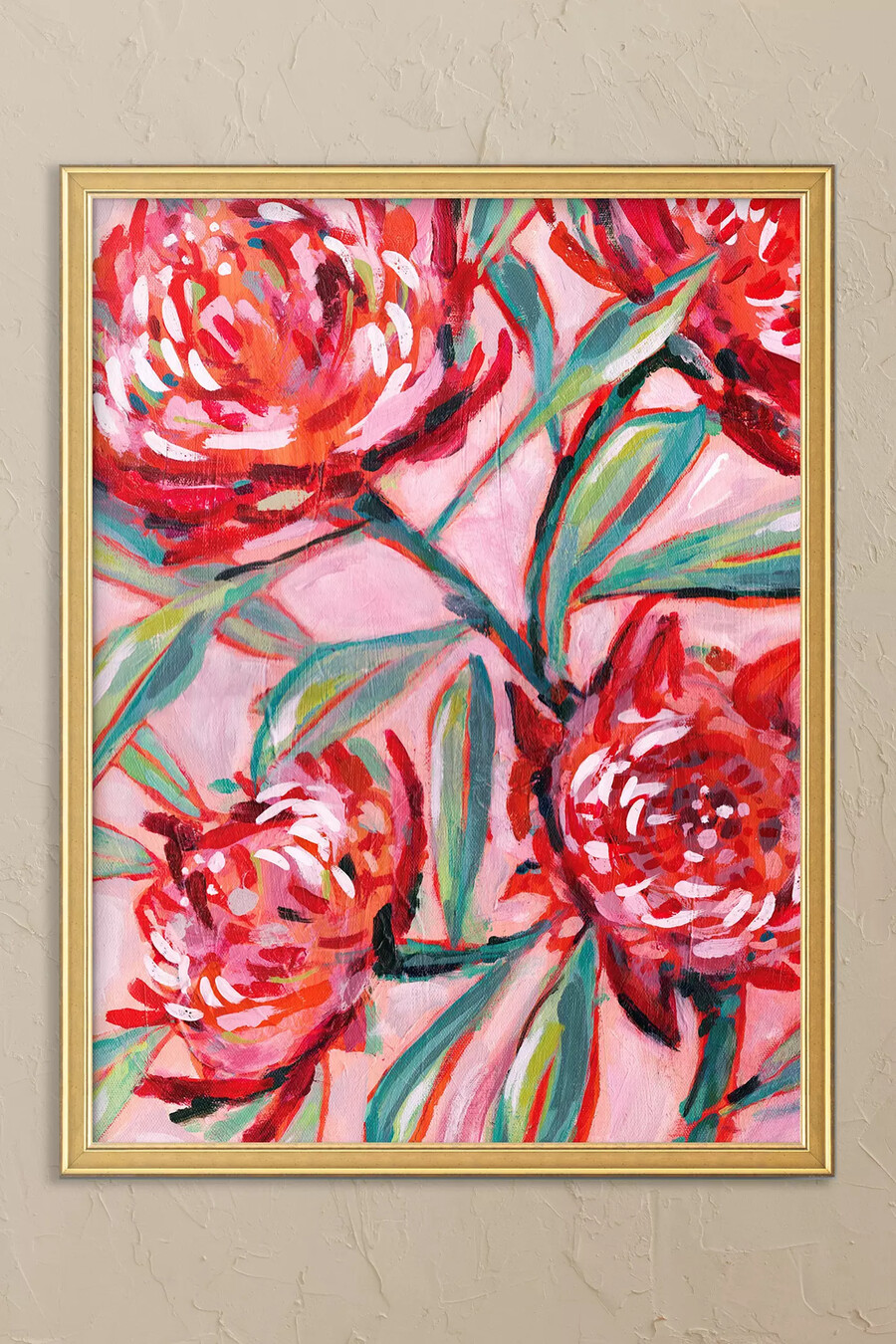 waratah-gemälde gerahmte wandkunst