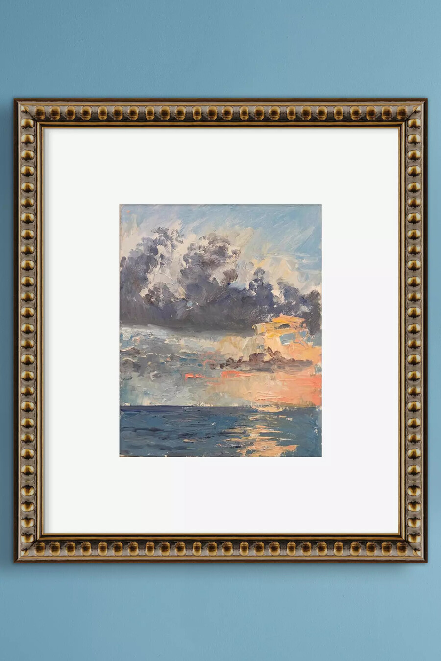 sonnenuntergang am meer – gerahmtes wandbild