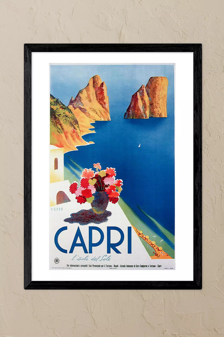east end prints capri schwarz gerahmter kunstdruck
