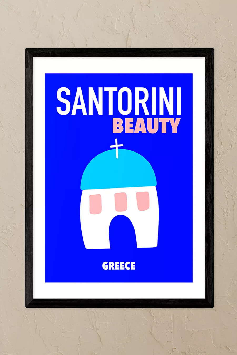east end prints santorini schönheit griechenland schwarz gerahmter kunstdruck