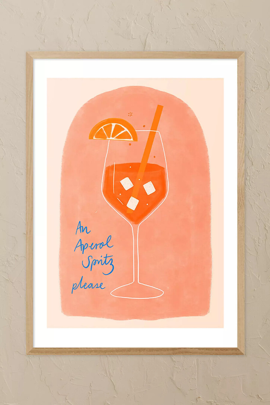 east end prints aperol oak framed wall art print