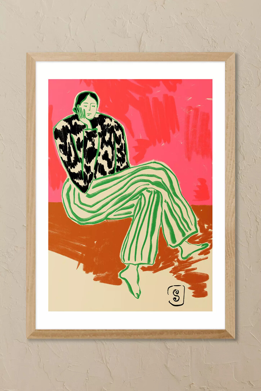 east end prints – gerahmtes wandbild „ruhige frau
