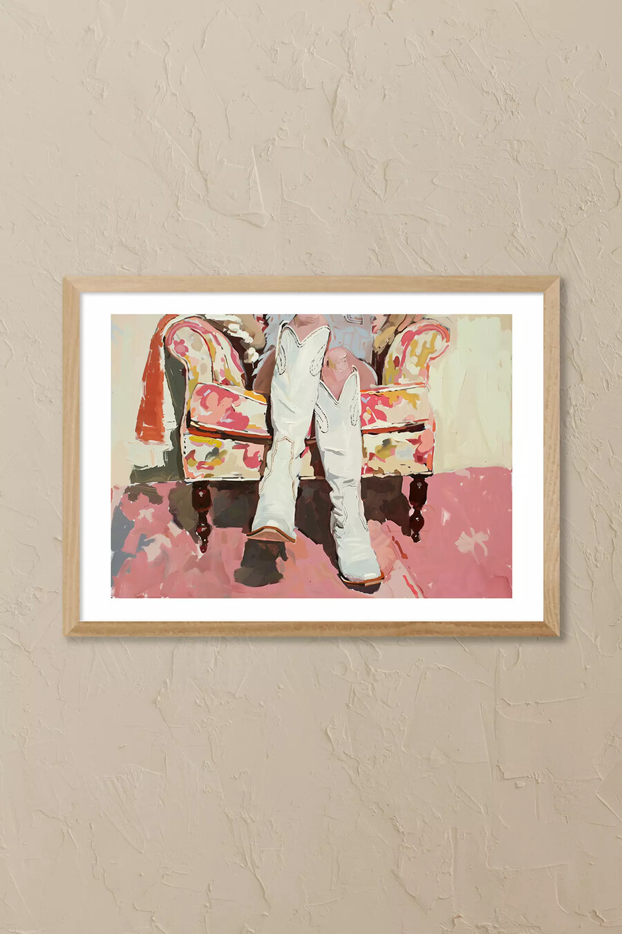 east end prints cowgirl couch gerahmtes wandbild