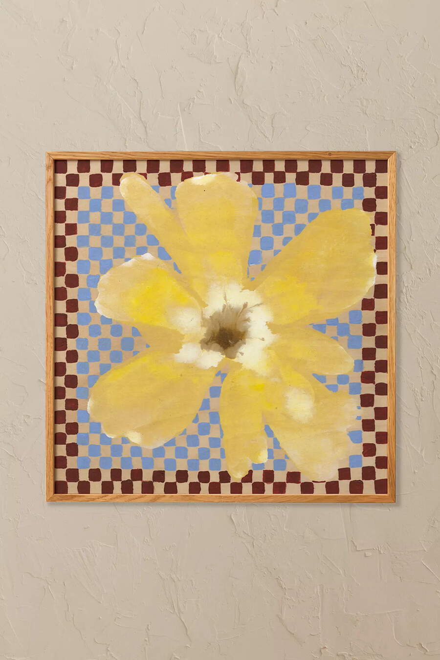 blume mit karos 03 von liat greenberg gerahmtes wandbild