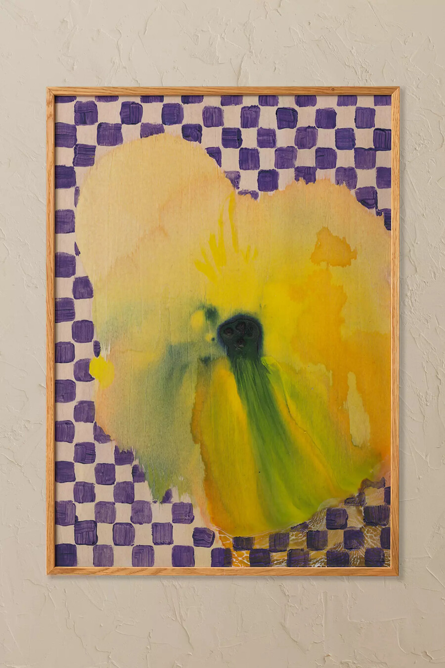 blume mit karos 02 von liat greenberg gerahmtes wandbild