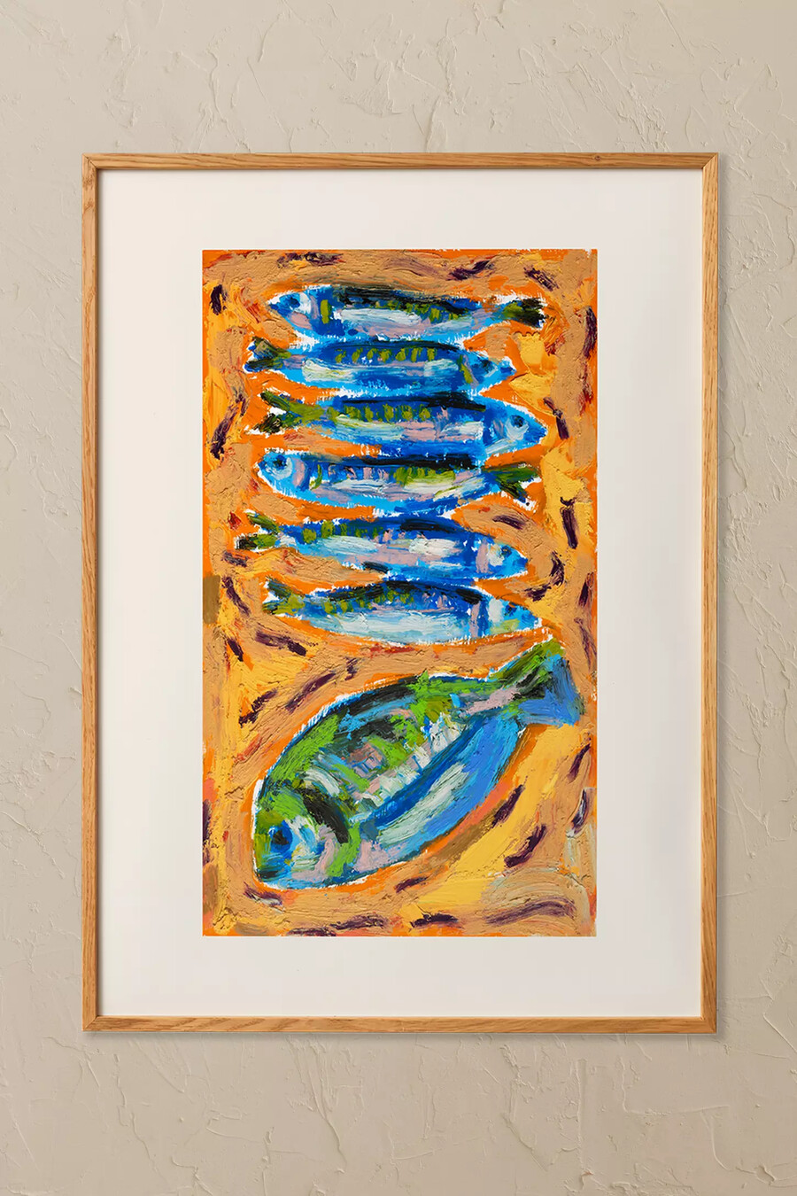 sieben fische von adee ardon gerahmtes wandbild
