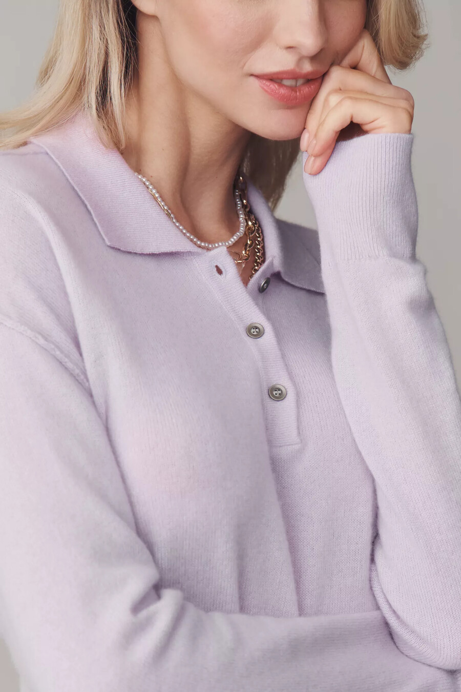 der jensen cashmere cropped polo jumper von pilcro