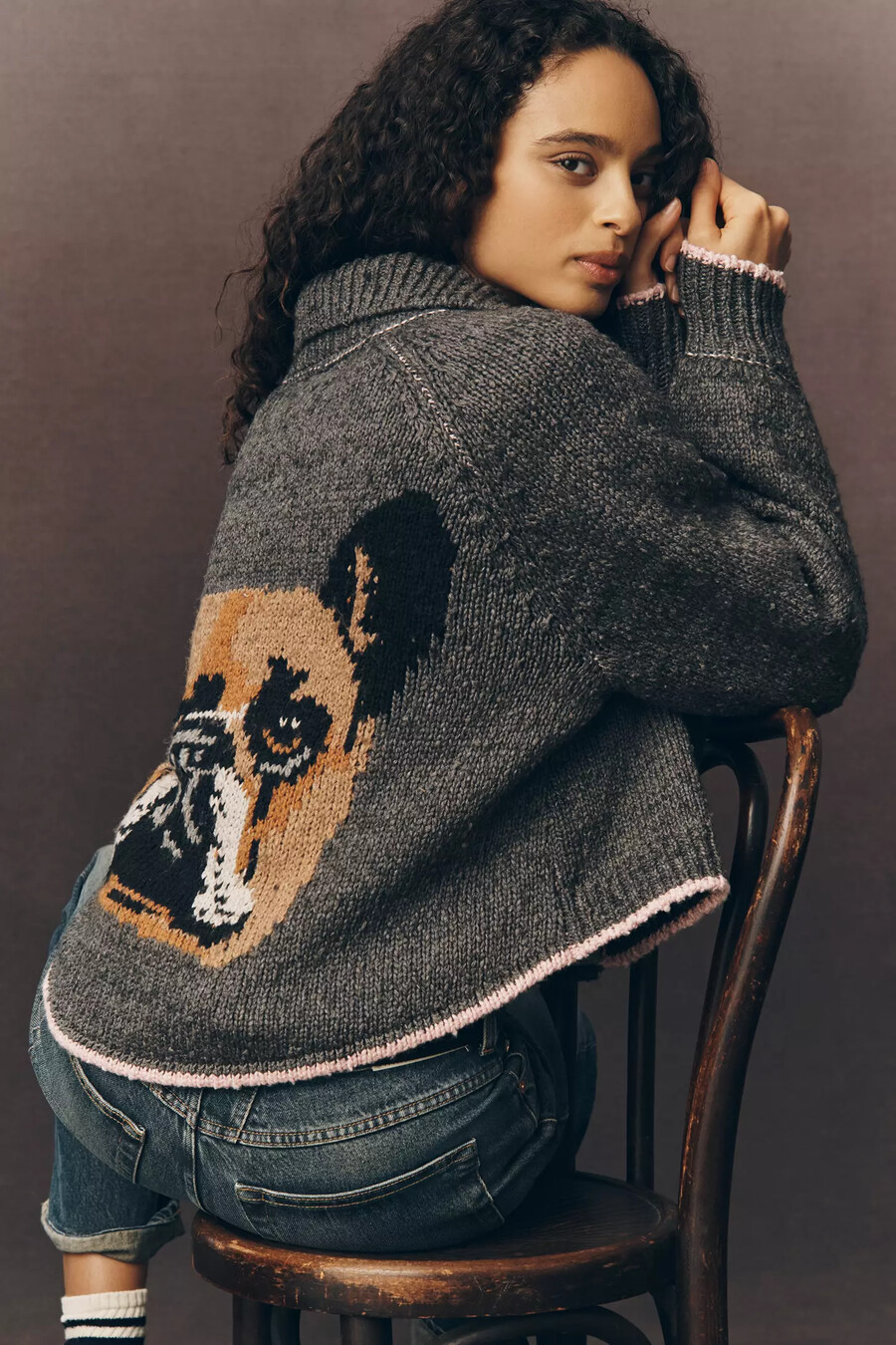 der jesse dog icon cardigan von pilcro
