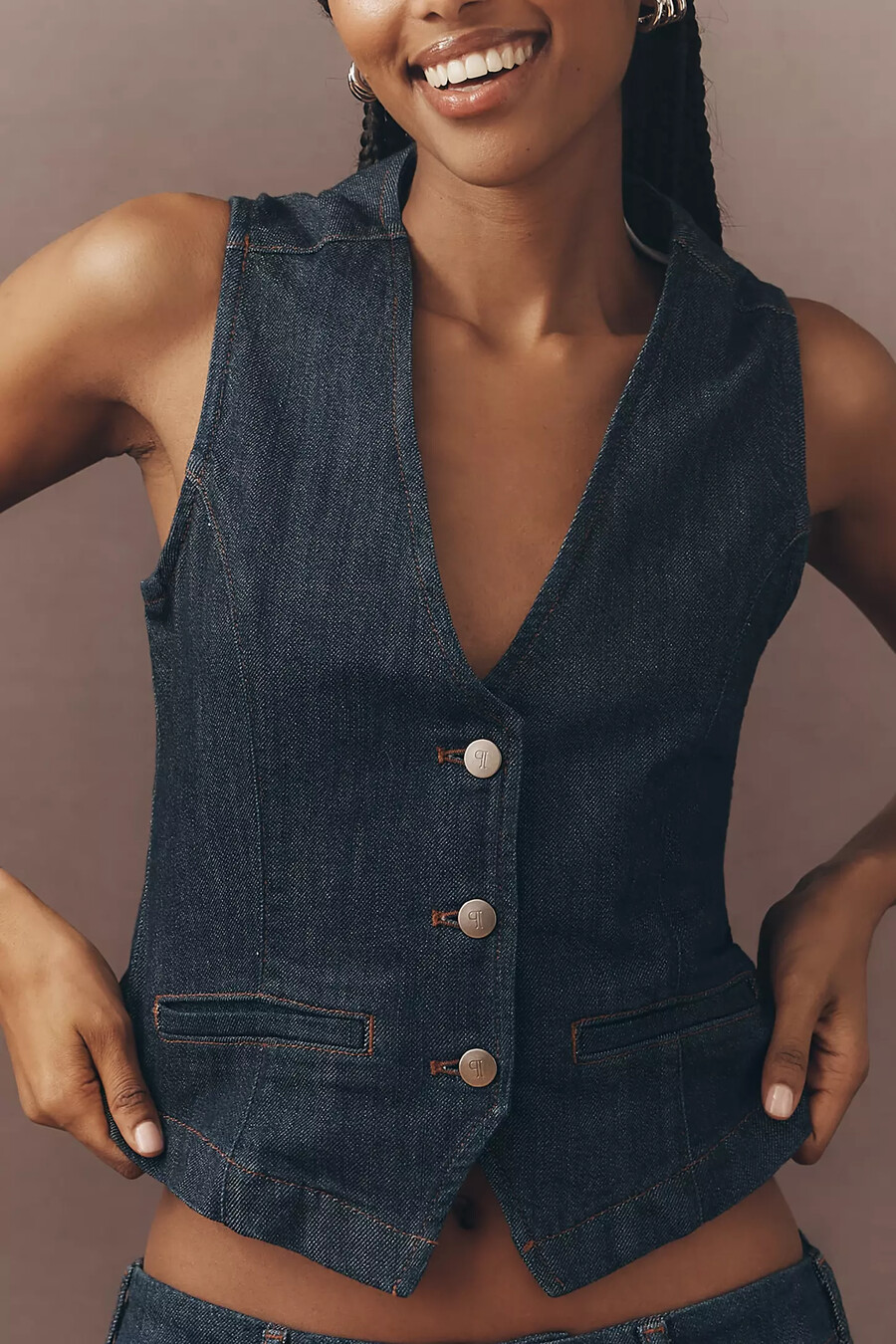 pilcro regenerative baumwoll-denim-weste