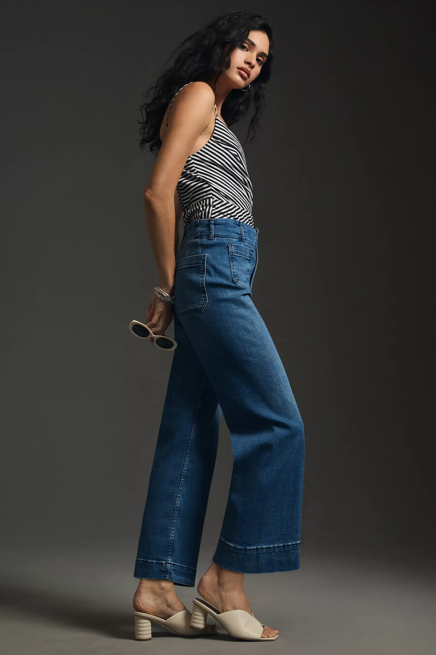 die colette denim cropped wide-leg jeans von maeve