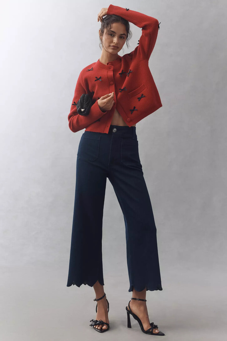 die colette scallop crop wide-leg jeans von maeve