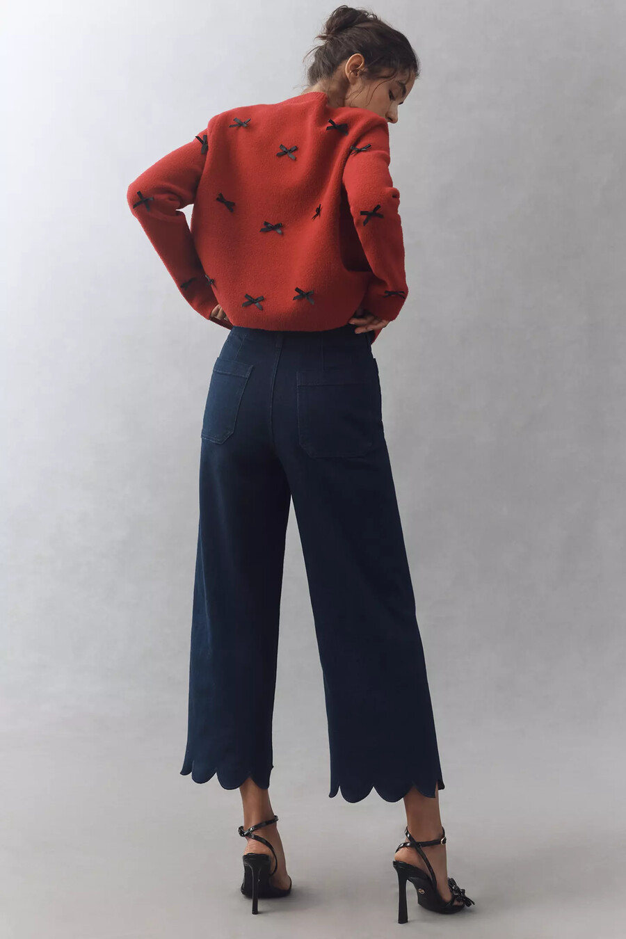 die colette scallop crop wide-leg jeans von maeve