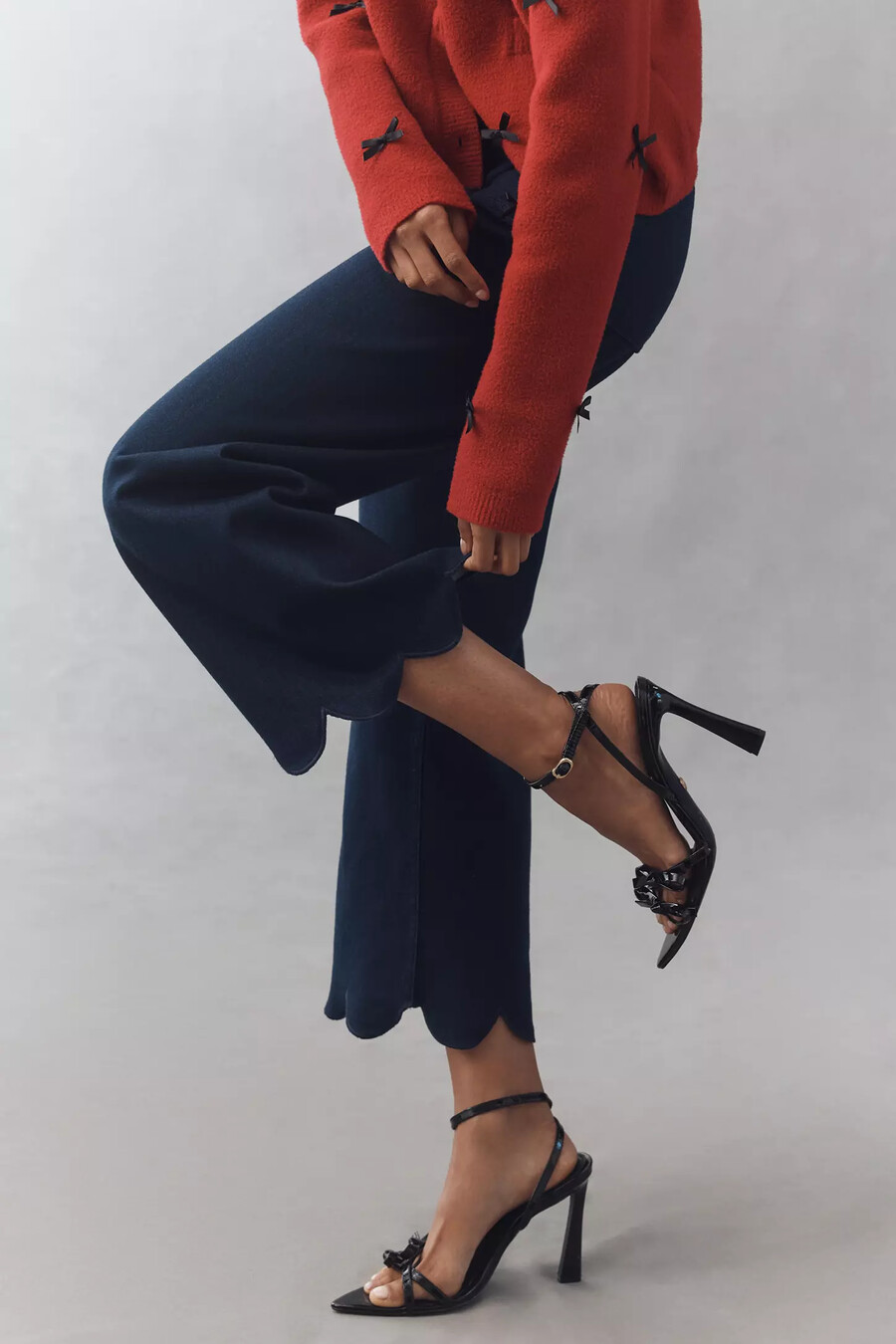 die colette scallop crop wide-leg jeans von maeve