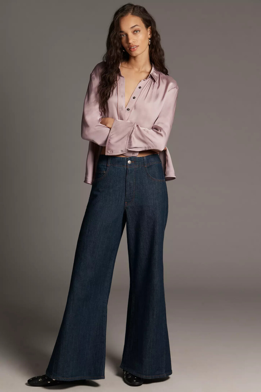 die adi regenerative cotton mid-rise flare jeans von pilcro