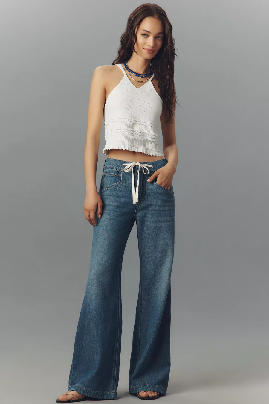 pilcro high-rise pull-on flare jeans