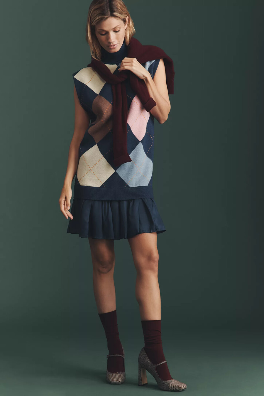 maeve falten-strickwesten-minikleid
