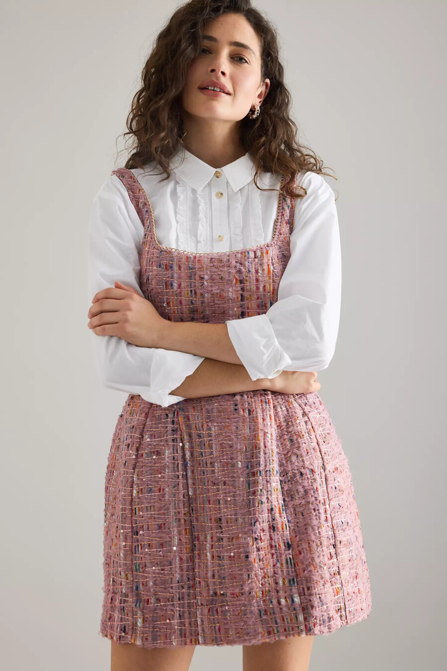 Ärmelloses tweed-minikleid „maeve in a-linie