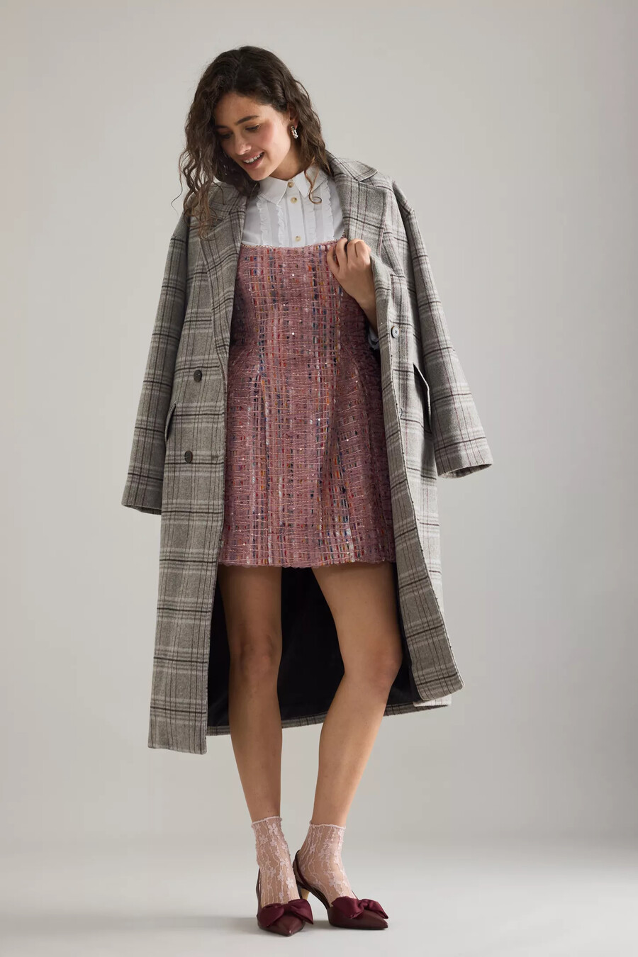 Ärmelloses tweed-minikleid „maeve in a-linie