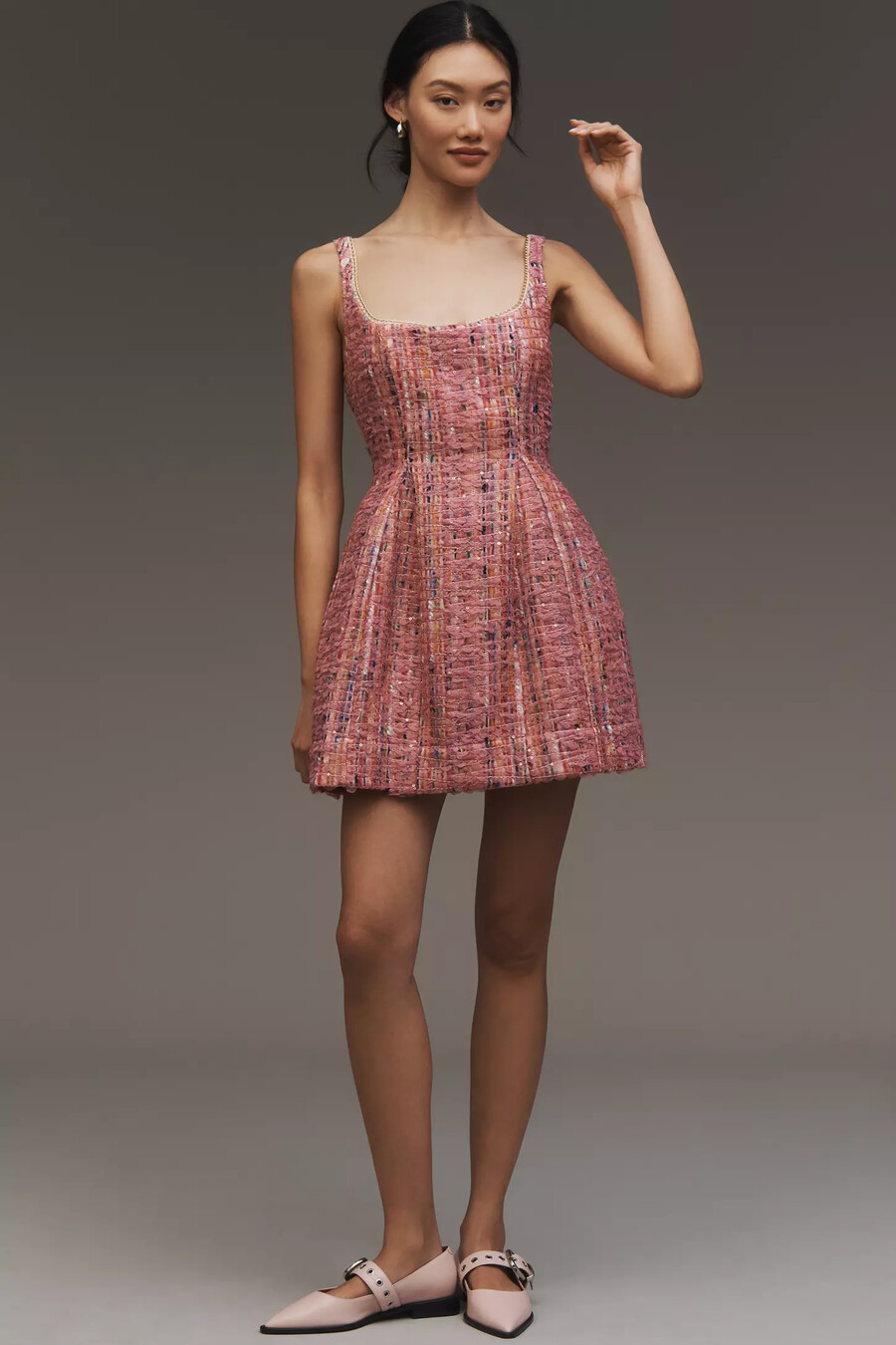 Ärmelloses tweed-minikleid „maeve in a-linie