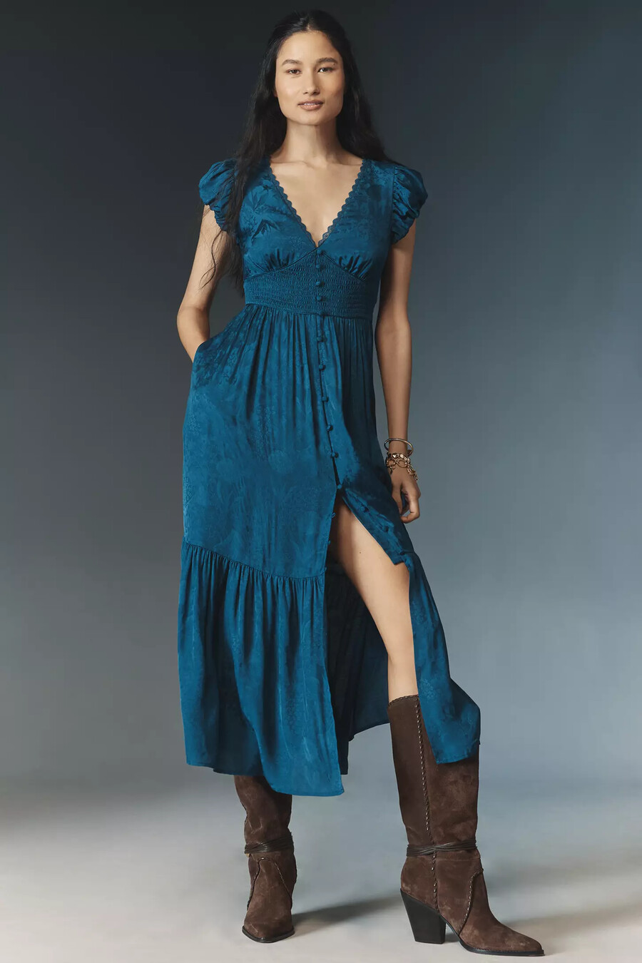 das seidige midikleid von peregrine