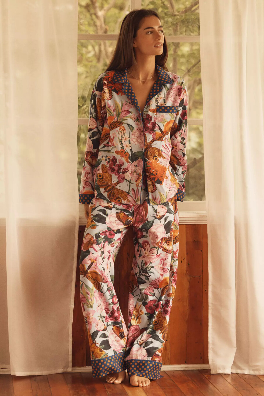 lyrebird langarm-flanellpyjamahemd
