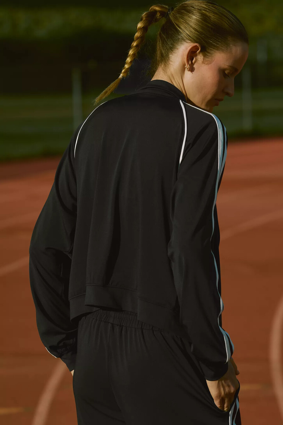 tägliche trainings-strickjacke mit reißverschluss
