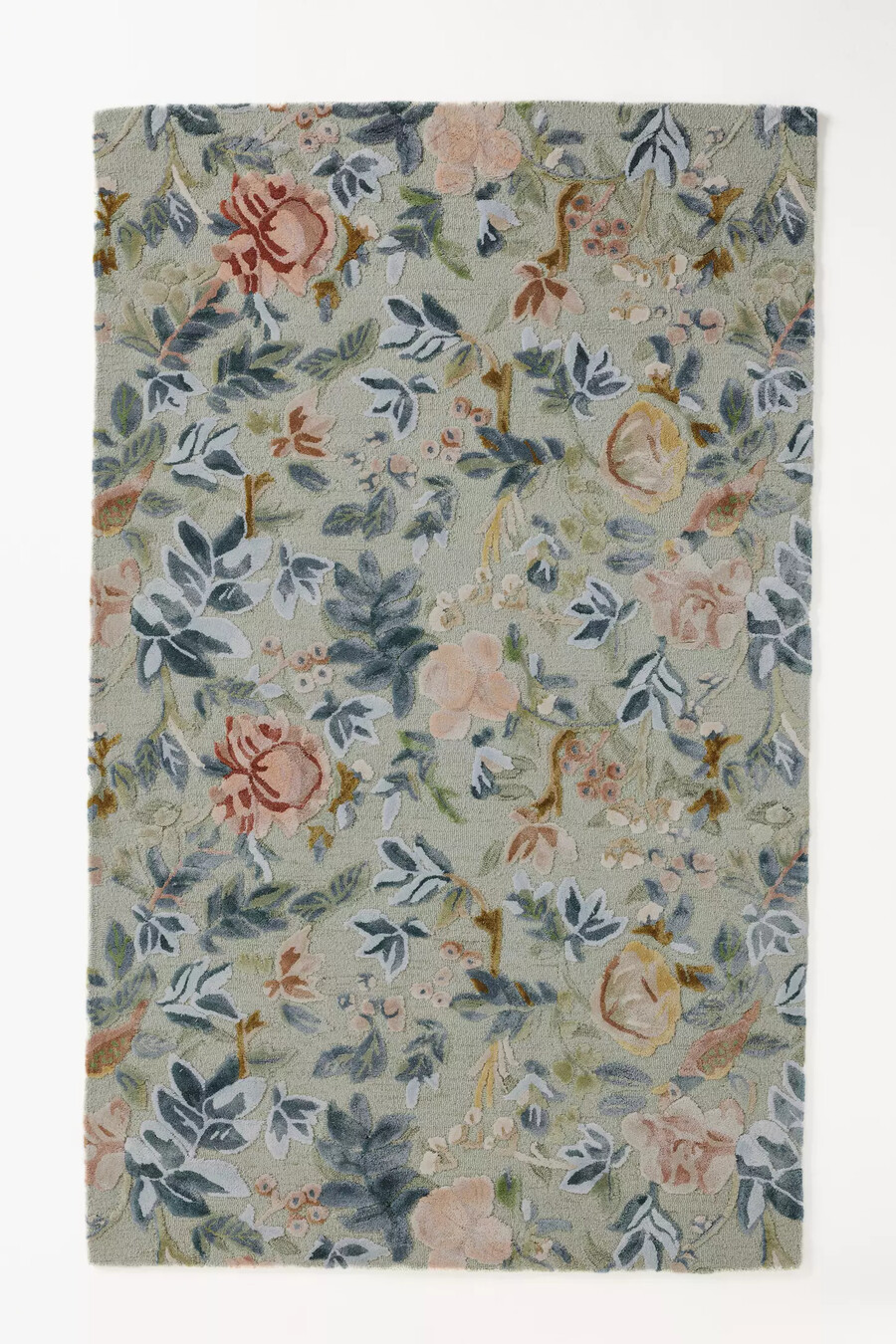 getufteter woll-viskose-teppich mit malerischem blumenmuster