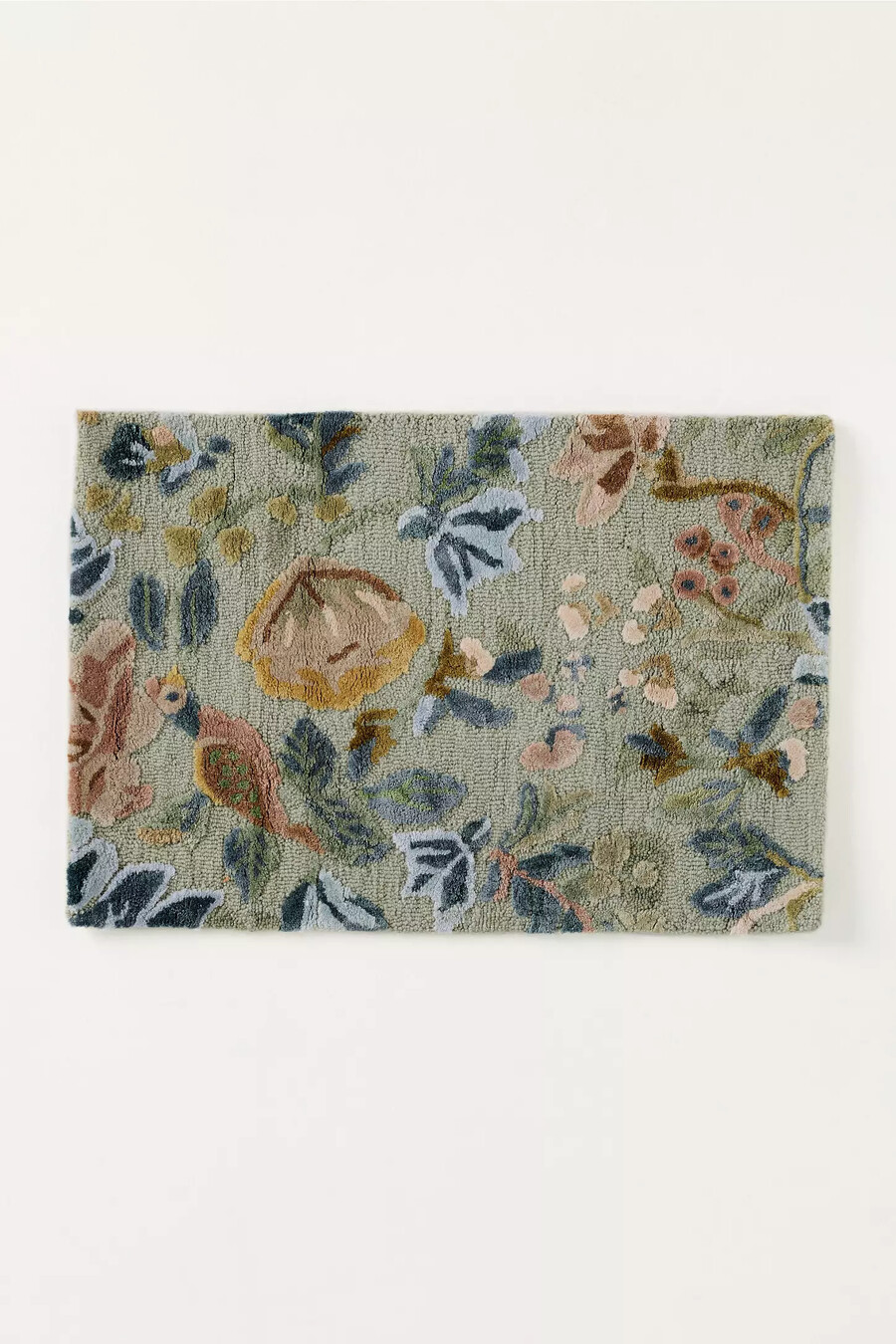 getufteter woll-viskose-teppich mit malerischem blumenmuster
