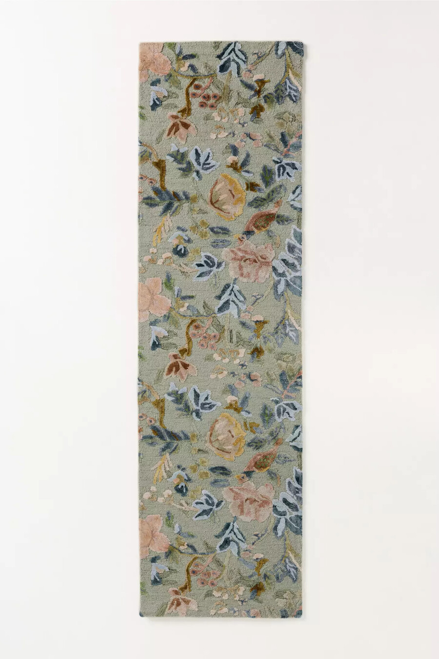 getufteter woll-viskose-teppich mit malerischem blumenmuster