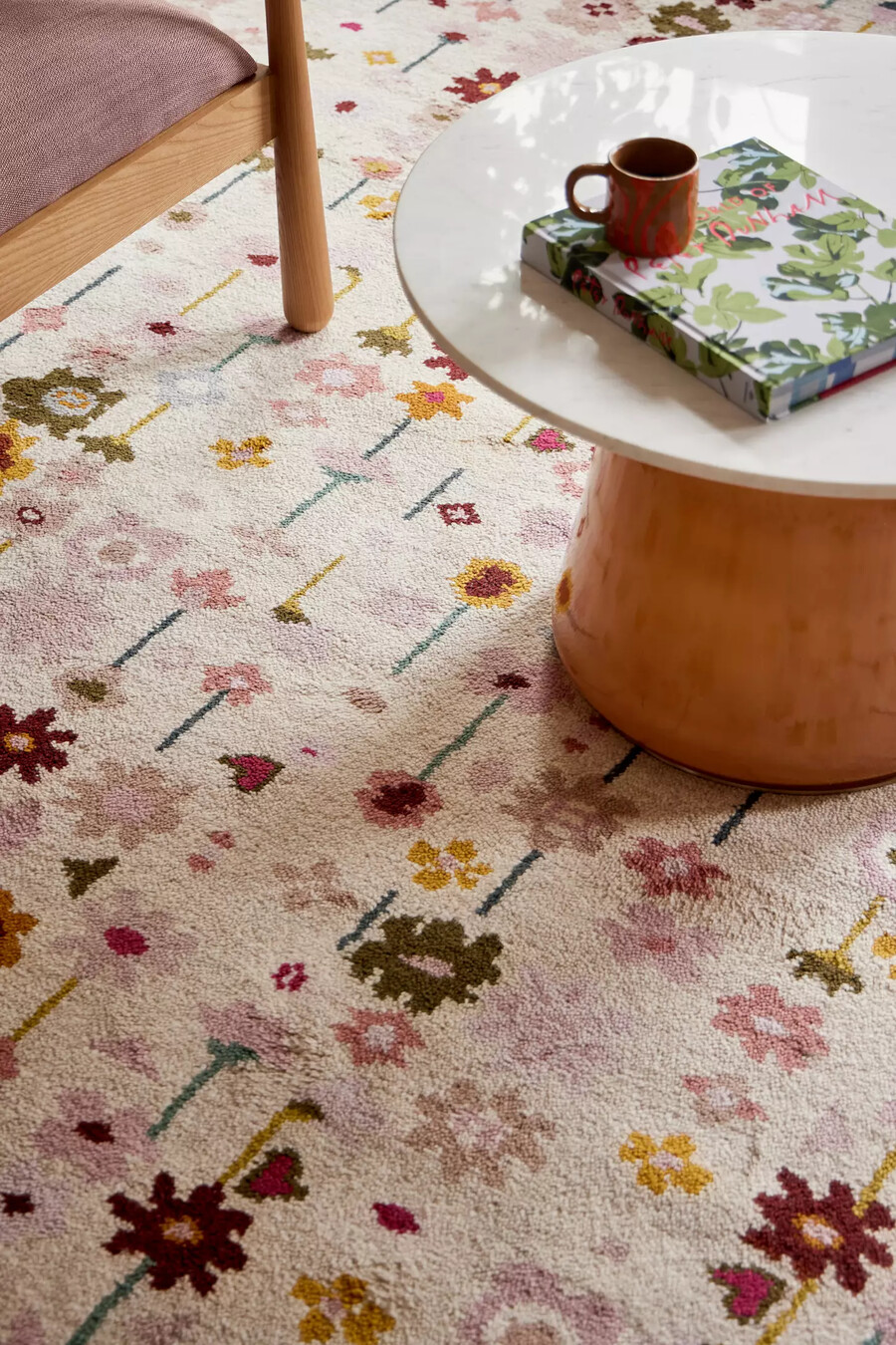 kalina handgeknüpfter wollteppich mit abstraktem blumenmuster