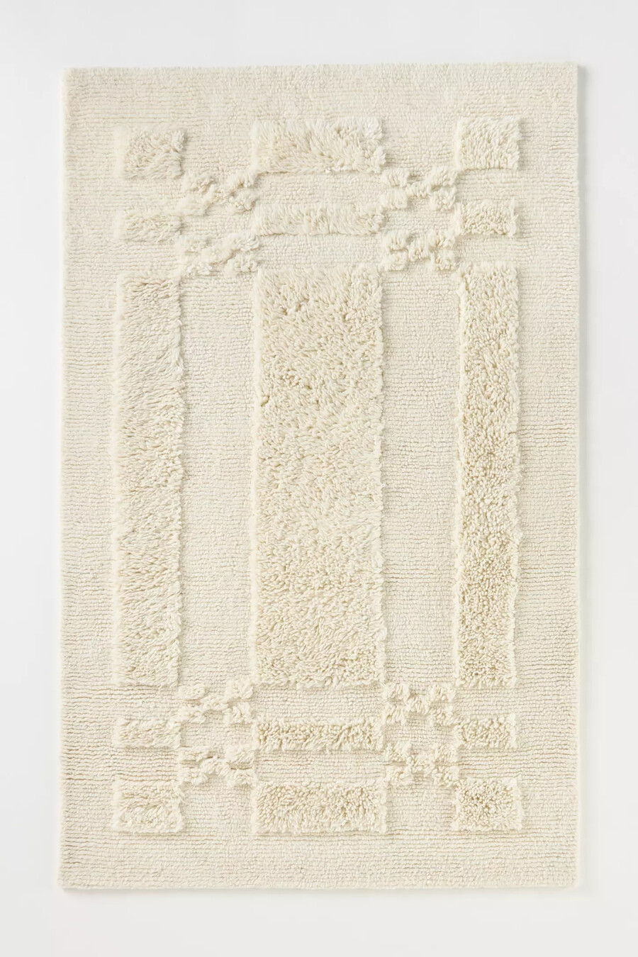 florine handgetufteter woll-shag-teppich mit strukturmuster