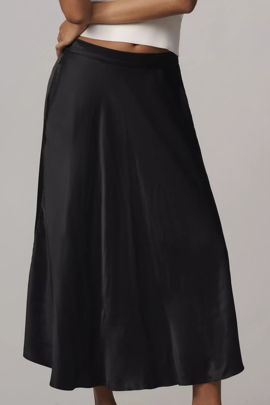 maeve circle satin midirock