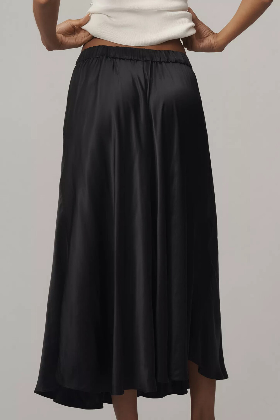 maeve circle satin midirock