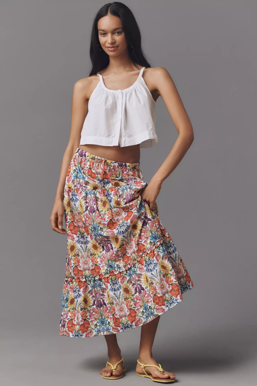 love the label astrid baumwoll-midirock mit print