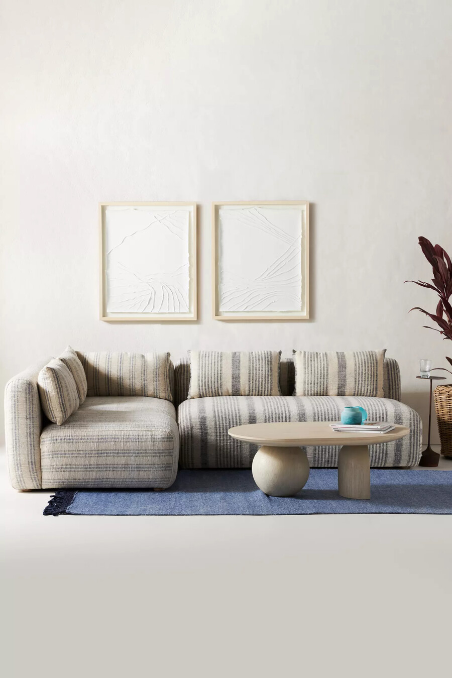 boro stripe kori modularer armloser stuhl