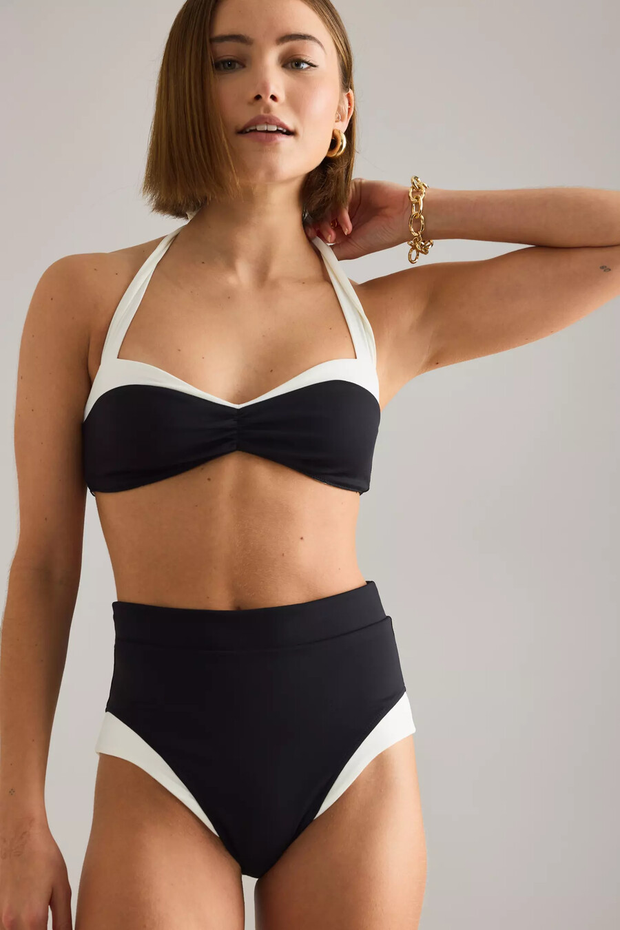 away that day cote dazur high-waisted bikini bottoms
