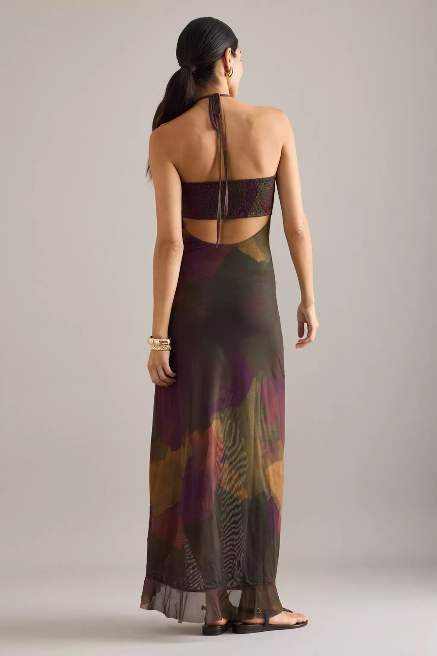 celandine high-low neckholderkleid mit cut-out