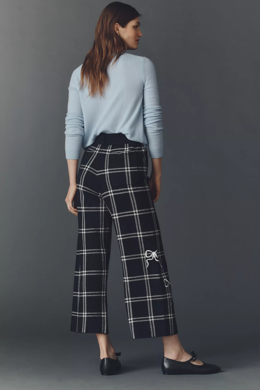 die colette strick-crop-hose mit hohem bund und weitem bein von maeve