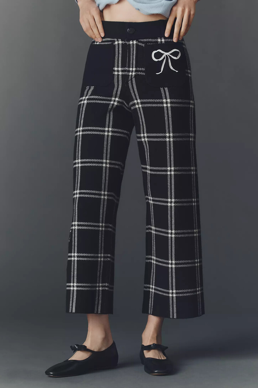 die colette strick-crop-hose mit hohem bund und weitem bein von maeve