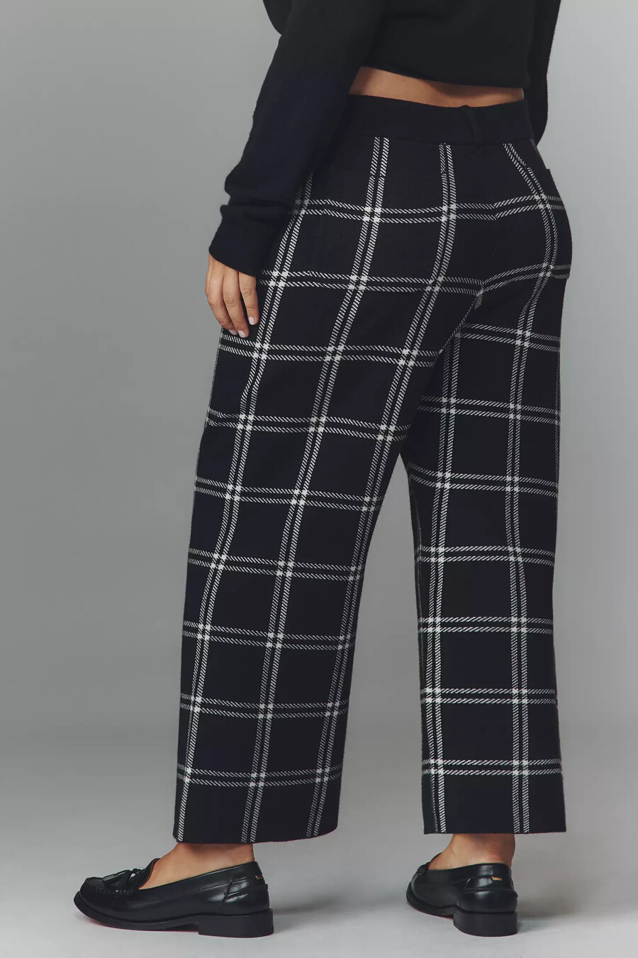 die colette strick-crop-hose mit hohem bund und weitem bein von maeve