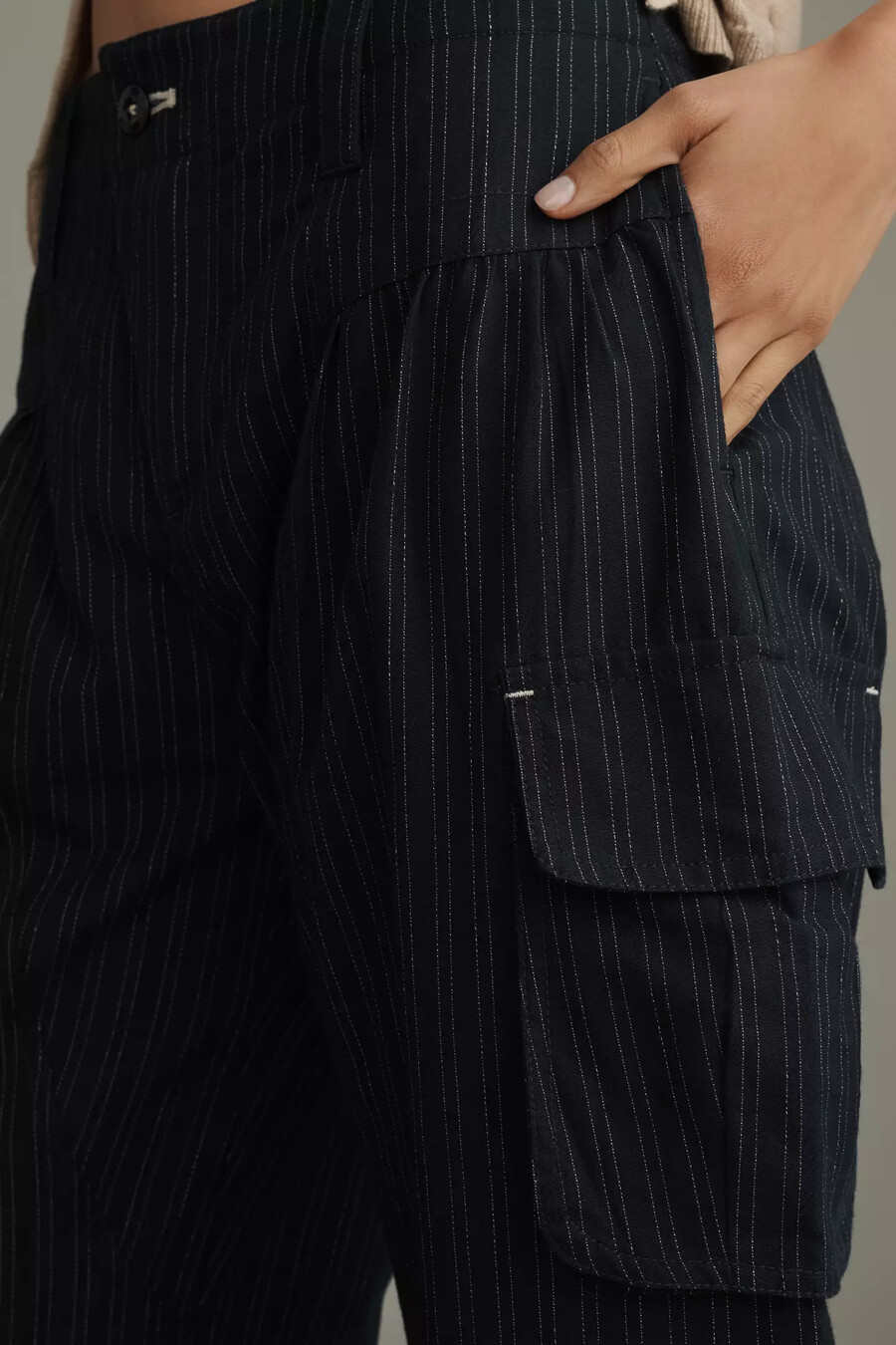 pilcro nadelstreifen-hose mit gebogenem bein