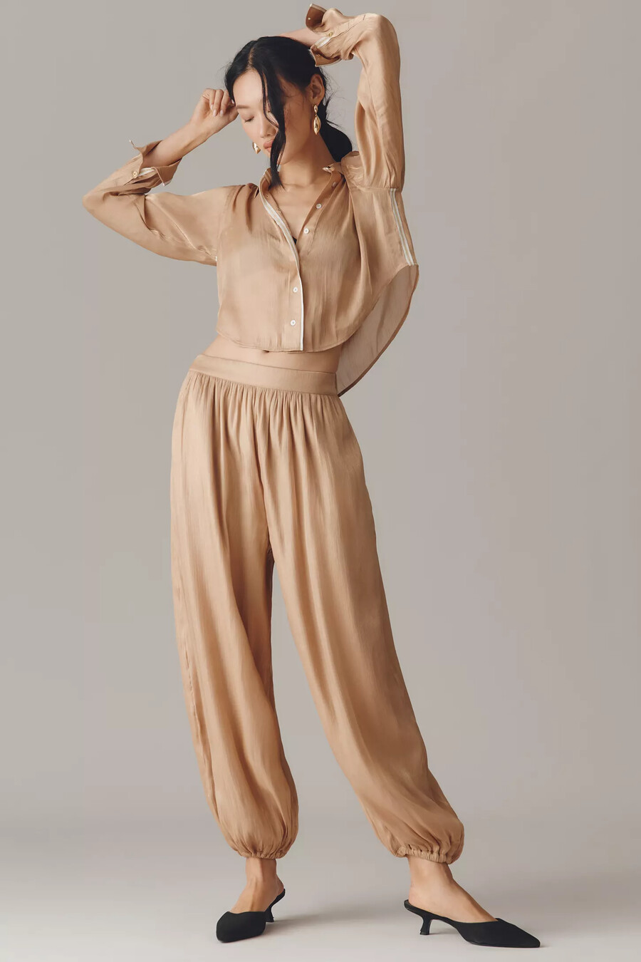 maeve glänzende ballonhose