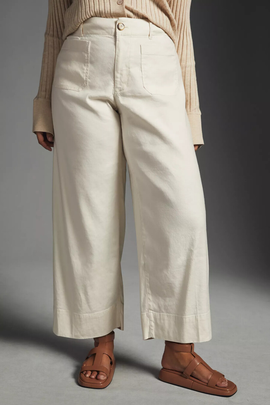 die colette cropped wide-leg hose von maeve leinen-edition