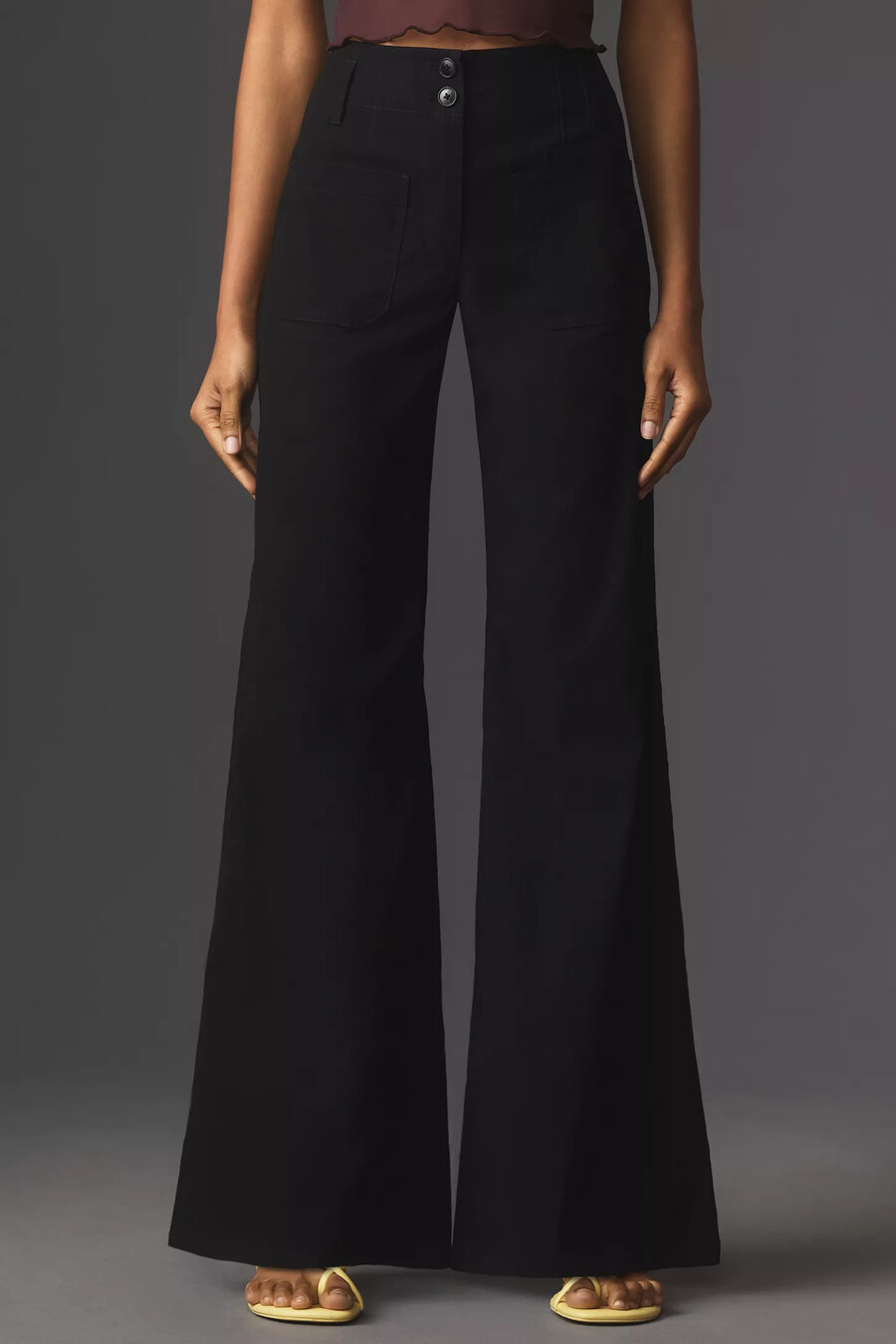 maeve junie high-rise wide-leg flared trousers