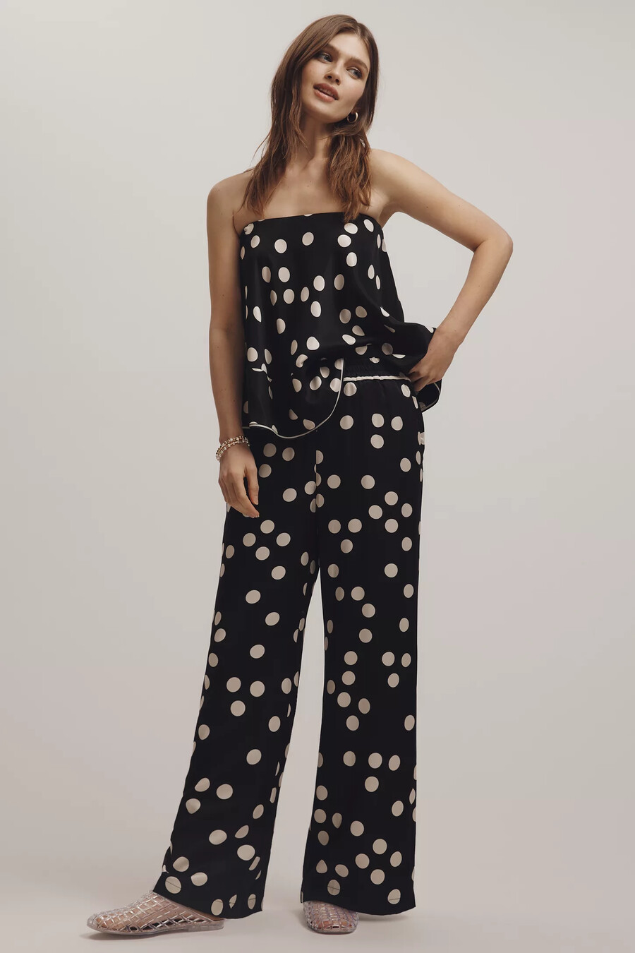 maeve low-slung bedruckte weite hose