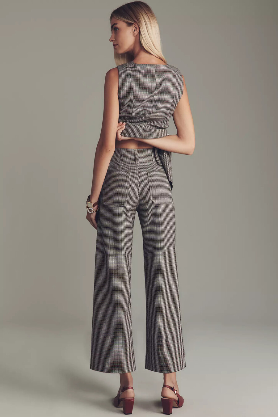die colette houndstooth crop wide-leg hose von maeve