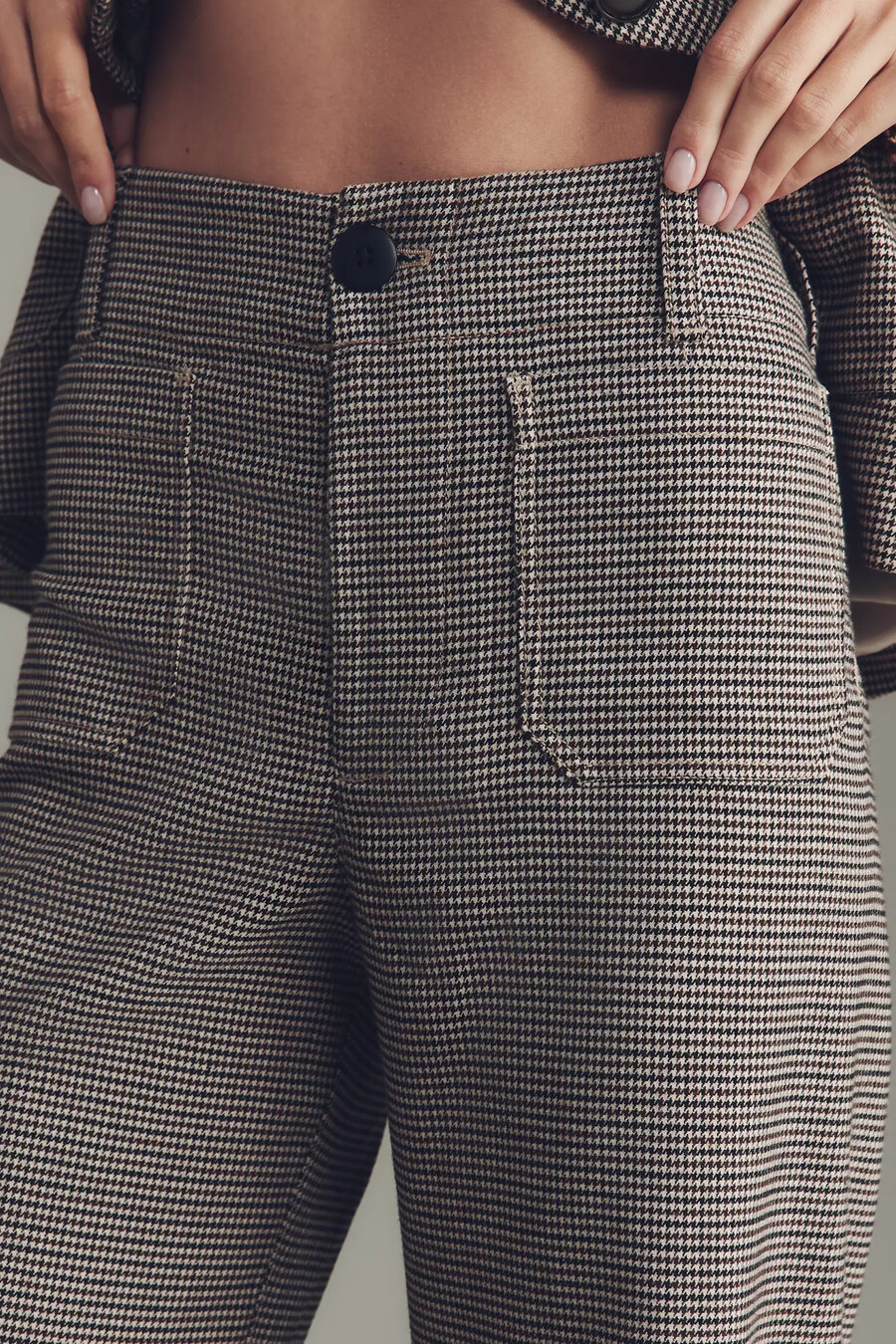 die colette houndstooth crop wide-leg hose von maeve