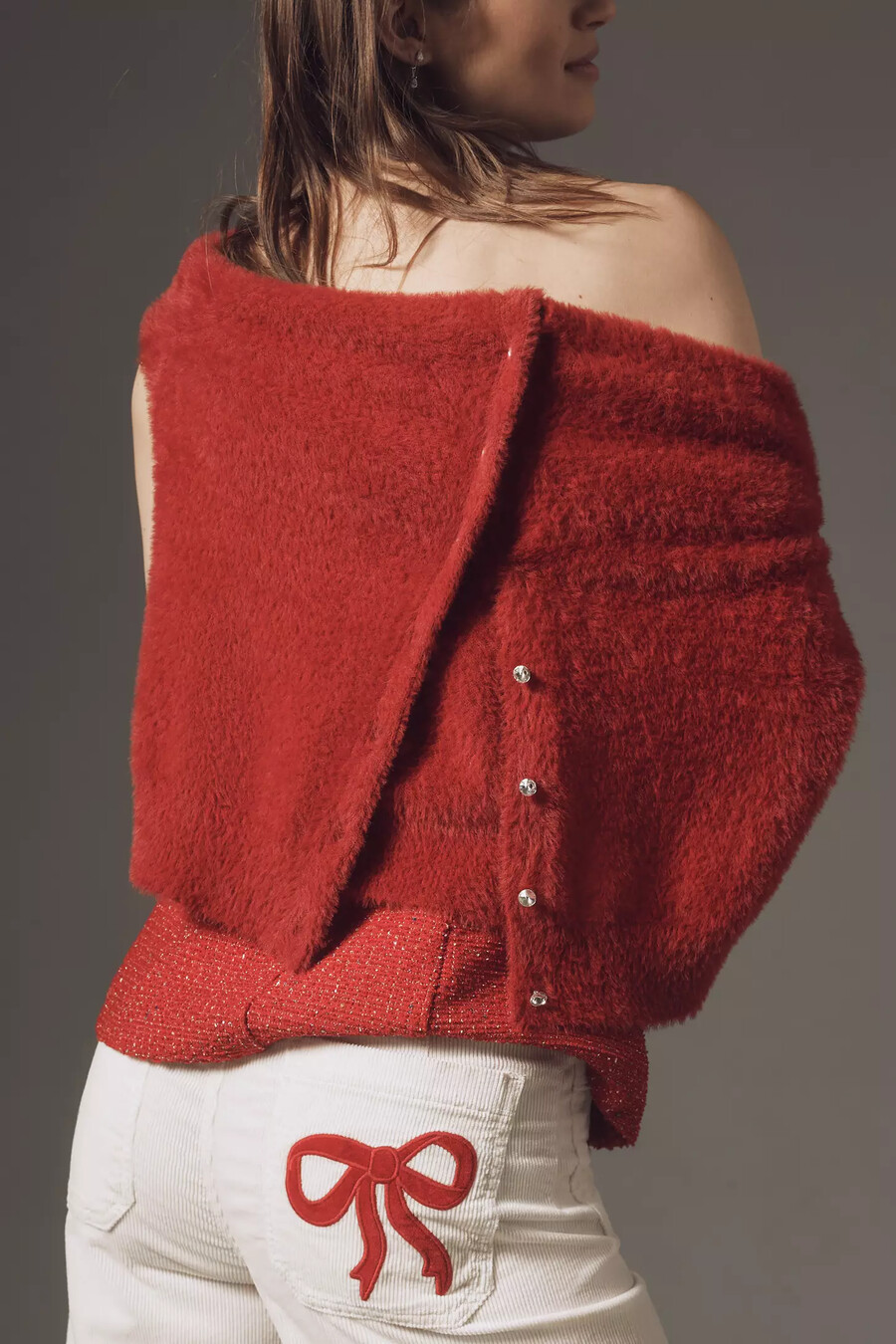 die colette bow corduroy crop wide-leg trousers von maeve