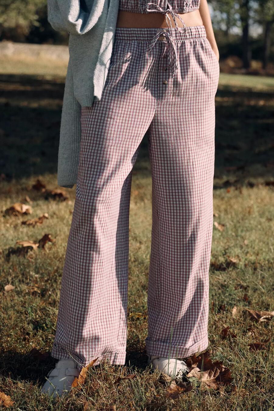 lyrebird flanellhose mit weitem bein